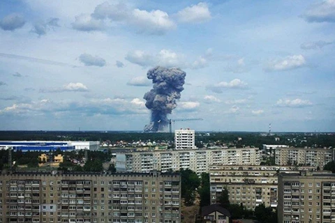 Quang cảnh vụ nổ nhìn từ xa. (Nguồn: sputniknews.com)