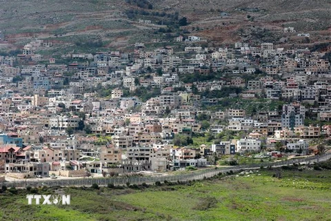 Hình ảnh thị trấn Majdal Shams trên Cao nguyên Golan do Israel chiếm đóng ngày 26/3/2019. (Ảnh: AFP/TTXVN)