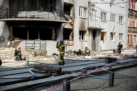 Hiện trường vụ nổ tại thành phố Bytom, miền Nam Ba Lan. (Nguồn: Reuters)