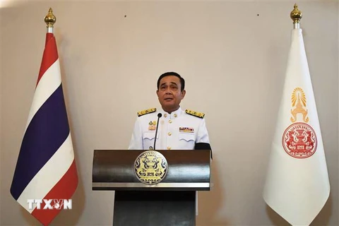 Thủ tướng Thái Lan Prayut Chan-O-Cha phát biểu tại lễ tuyên thệ ở Bangkok ngày 11/6. (Ảnh: AFP/TTXVN)