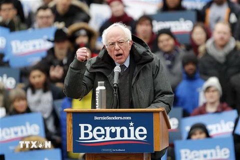 Thượng nghị sỹ Mỹ Bernie Sanders trong chiến dịch vận động tranh cử Tổng thống. (Ảnh: THX/TTXVN)