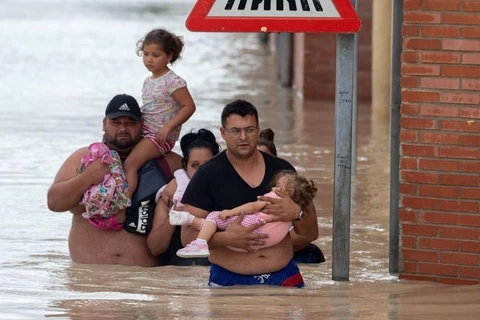 Cảnh lũ lụt ở Hy Lạp. (Nguồn: devdiscourse.com)