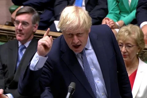 Thủ tướng Boris Johnson phát biểu ngày 25/9. (Nguồn: Reuters)