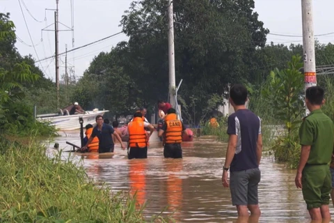 Lũ gây ngập ở thành phố Đồng Xoài, tỉnh Bình Phước, ngày 5/10/2019. (Ảnh: Dương Chí Tưởng/TTXVN)