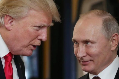 Tổng thống Nga Vladimir Putin và người đồng cấp Mỹ Donald Trump. (Nguồn: Getty images)
