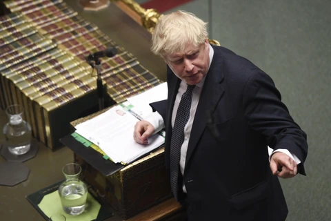 Thủ tướng Anh Boris Johnson phát biểu trong phiên họp Hạ viện tại thủ đô London ngày 23/10/2019. (Ảnh: THX/TTXVN)