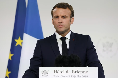 Tổng thống Pháp Emmanuel Macron phát biểu tại thủ đô Paris. (Ảnh: AFP/TTXVN)