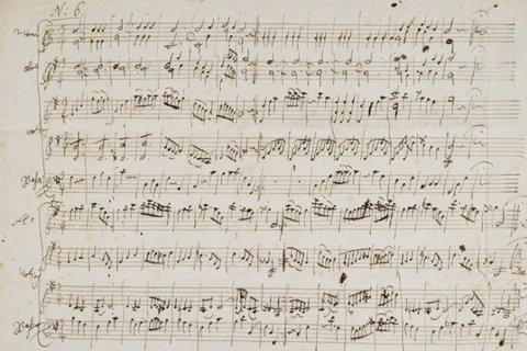 Bản minuets do Mozart sáng tác khi anh 16 tuổi sẽ được bán đấu giá. (Nguồn: Sotheby's)