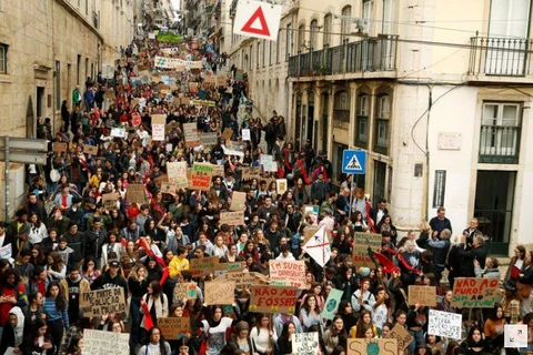 Đây là cuộc tuần hành vì khí hậu thứ tư ở Bồ Đào Nha. (nguồn: Reuters)