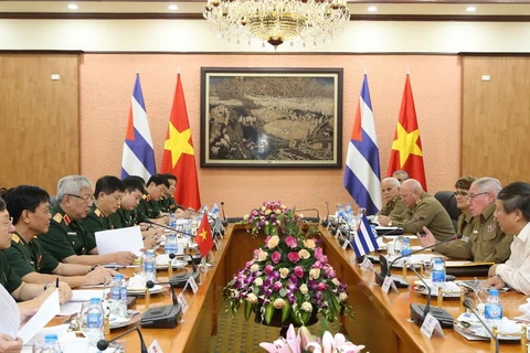 Quang cảnh buổi Đối thoại Chính sách Quốc phòng Việt Nam-Cuba lần thứ 3. (Ảnh: Dương Giang/TTXVN)