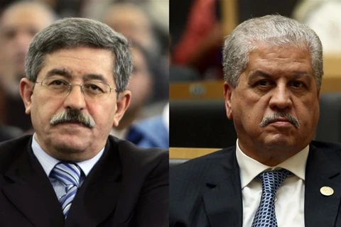 Cựu Thủ tướng Ahmed Ouyahia (trái) và cựu Thủ tướng Abdelmalek Sellal. (Nguồn: Reuters)