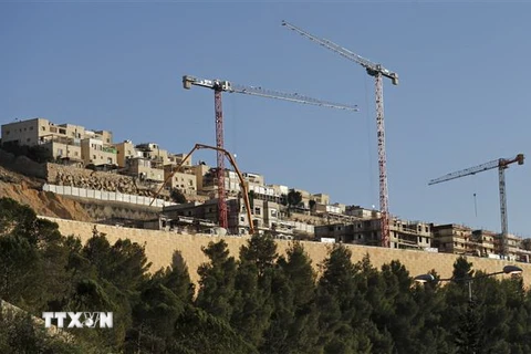 Công trường xây dựng khu định cư Ramat Shlomo của Israel tại Jerusalem ngày 20/11/2019. (Ảnh: AFP/TTXVN)