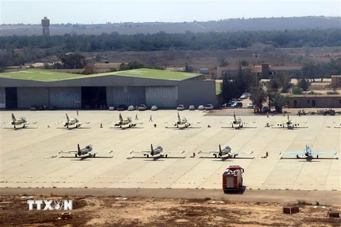 Căn cứ không quân Misurata ở thành phố Misurata, Libya. (Ảnh: AFP/TTXVN)