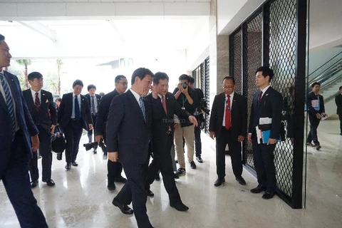 Ngoại trưởng Nhật Bản Toshimitsu Motegi tại trụ sở của ASEAN. (Nguồn: en.tempo.co)