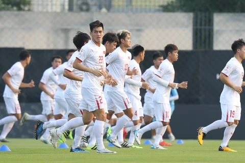 [Photo] U23 Việt Nam quyết tâm giành chiến thắng trước U23 Triều Tiên