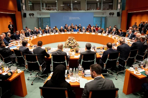 Lãnh đạo các nước tham dự Hội nghị quốc tế về Libya ở thủ đô Berlin, Đức ngày 19/1/2020. (Ảnh: AFP/TTXVN)