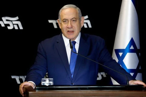 Thủ tướng Israel Benjamin Netanyahu phát biểu tại Tel Aviv. (Ảnh: THX/TTXVN)