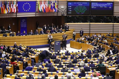 Toàn cảnh một phiên họp Nghị viện châu Âu tại Brussels, Bỉ. (Ảnh: THX/TTXVN)