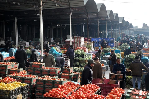 Một chợ nông sản của Palestine. (Nguồn: AFP)