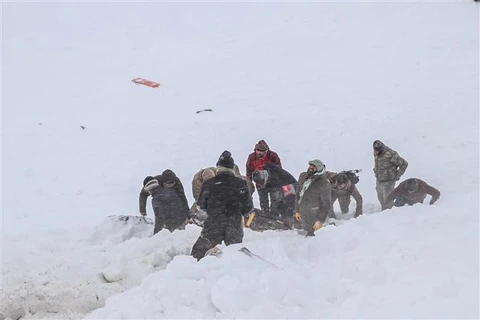 Tìm kiếm nạn nhân sau một trận lở tuyết. (Ảnh minh họa. AFP/TTXVN) 