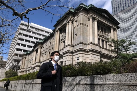 Trụ sở Ngân hàng Trung ương Nhật Bản tại Tokyo ngày 16/3/2020. (Ảnh: AFP/TTXVN)