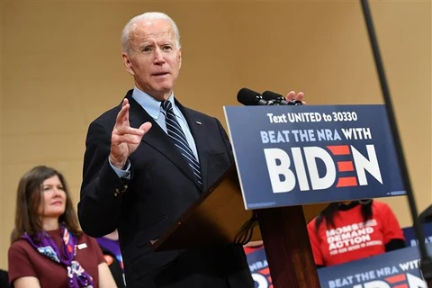 Cựu Phó Tổng thống Mỹ Joe Biden trong chiến dịch vận động tranh cử chức ứng viên Tổng thống của đảng Dân chủ. (Ảnh: AFP/TTXVN)