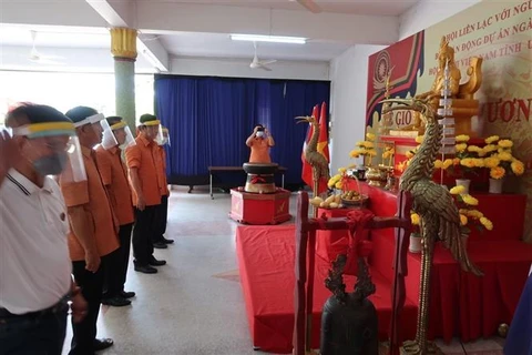 Lễ Giỗ tổ Hùng Vương tại chùa Khánh An tại tỉnh Udon Thani ở Đông Bắc Thái Lan. (Ảnh TTXVN phát)