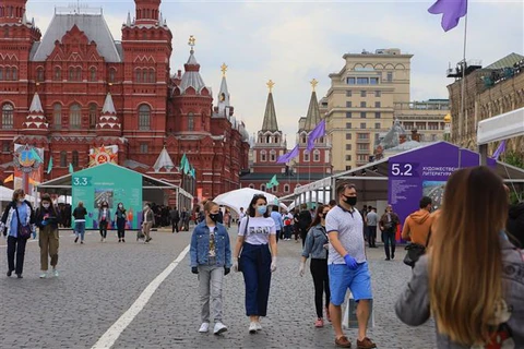 Dân dân Nga ở thủ đô Moskva. (Nguồn: Trần Hiếu/TTXVN)