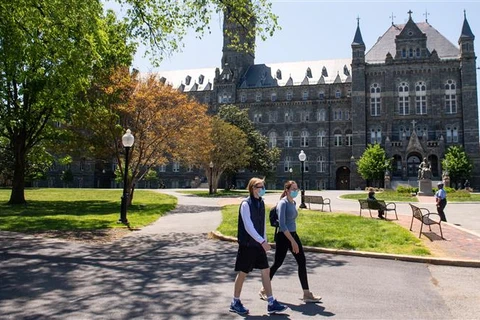 Khuôn viên trường đại học Georgetown ở Washington, DC, Mỹ. (Ảnh: AFP/TTXVN)