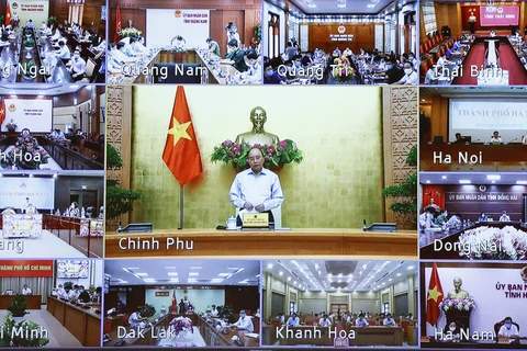 [Photo] Thủ tướng chủ trì họp trực tuyến toàn quốc về chống dịch