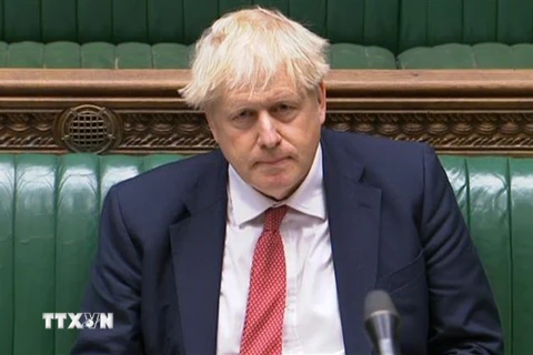 Thủ tướng Anh Boris Johnson tại cuộc họp ở London, Anh. (Ảnh: AFP/TTXVN)