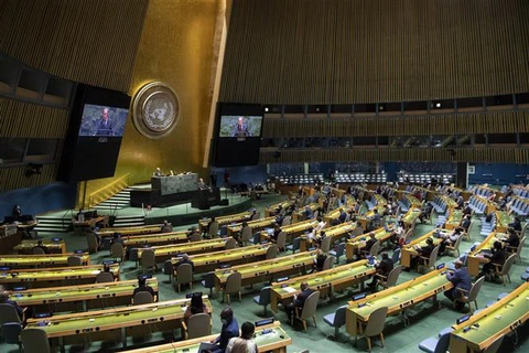 Quang cảnh một phiên họp cấp cao Đại hội đồng Liên hợp quốc. (Ảnh: Hữu Thanh/TTXVN)