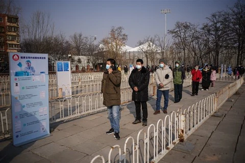 Một điểm xét nghiệm COVID-19 tại quận Đại Hưng, Bắc Kinh, Trung Quốc, ngày 20/1/2021. (Ảnh: THX/TTXVN)