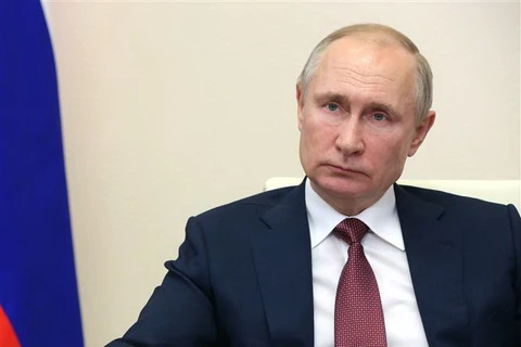 Tổng thống Nga Vladimir Putin phát biểu tại Moskva. (Ảnh: AFP/TTXVN)