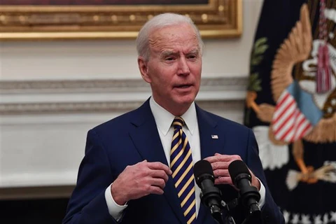 Tổng thống Mỹ Joe Biden phát biểu tại Nhà Trắng ngày 22/1/2021. (Ảnh: AFP/TTXVN)
