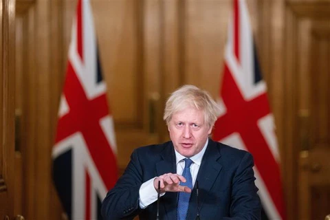 Thủ tướng Boris Johnson phát biểu tại London, Anh. (Ảnh: AFP/TTXVN)