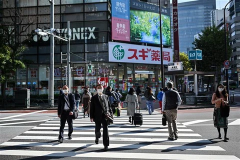 Trên một đường phố ở Tokyo, Nhật Bản. (Ảnh: AFP/TTXVN)