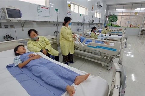 Các bệnh nhi được điều trị tại Bệnh viện Nhi đồng Đồng Nai. (Ảnh: Lê Xuân/TTXVN)