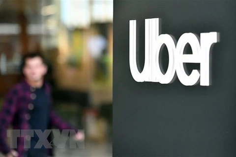 Biểu tượng Uber tại trụ sở ở San Francisco, California, Mỹ. (Ảnh: AFP/TTXVN) 