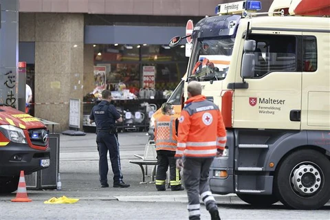 Hiện trường vụ tấn công bằng dao tại thành phố Wuerzburg, Đức, ngày 25/6. (Ảnh: AFP/TTXVN)