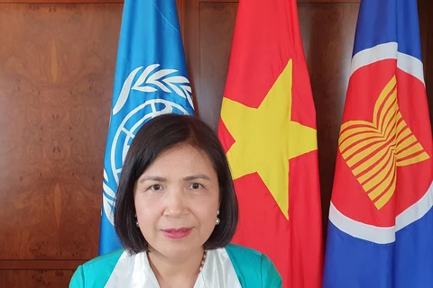 Đại sứ Lê Thị Tuyết Mai, Trưởng Phái đoàn Việt Nam bên cạnh Liên hợp quốc, Tổ chức Thương mại thế giới và các tổ chức quốc tế khác tại Geneva. (Ảnh: TTXVN)