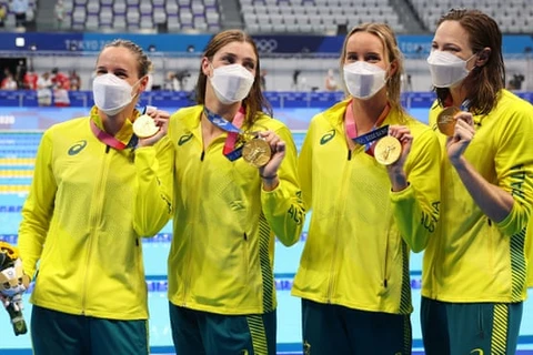 Australia phá kỷ lục thế giới nội dung bơi nữ 4x100m tiếp sức tự do
