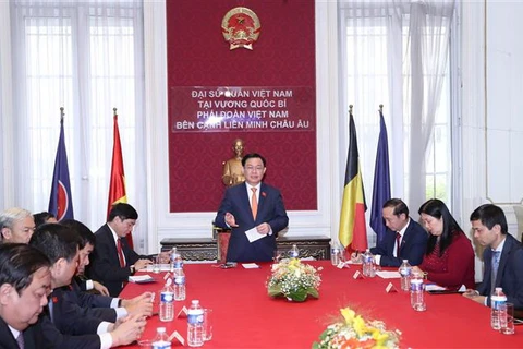 Chủ tịch Quốc hội Vương Đình Huệ gặp gỡ cộng đồng người Việt tại Bỉ
