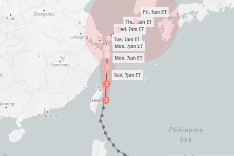Trung Quốc cảnh báo bão Chanthu ở cấp độ nghiêm trọng thứ hai