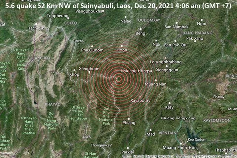 Lào hứng chịu liên tiếp 2 trận động đất với chấn tiêu sâu khoảng 10km