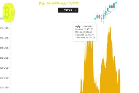 [Infographics] Đồng bitcoin bất ngờ tăng vọt lên mức 43.000 USD