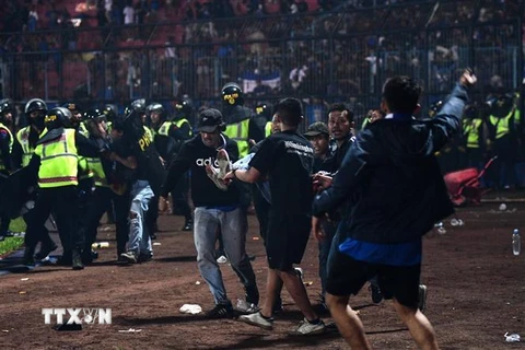 Video cảnh sát Indonesia xịt hơi cay khiến các CĐV giẫm đạp hoảng loạn