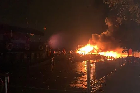 Quảng Nam: Cháy ở bến tàu du lịch Cửa Đại, di dời hơn 30 tàu thuyền