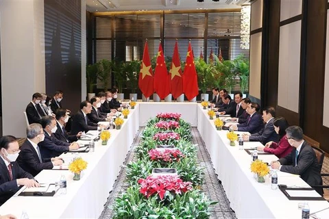 Thủ tướng Phạm Minh Chính hội kiến người đồng cấp Trung Quốc