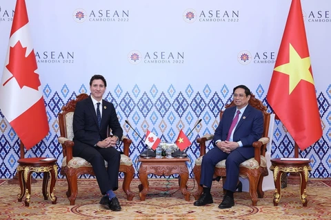 [Photo] Thủ tướng Phạm Minh Chính tiếp Thủ tướng Canada Justin Trudeau